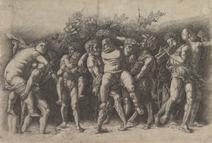1470年代初頭、シレヌスと一緒のバケナール。 作： Andrea Mantegna