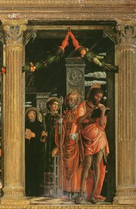 サンゼーノ祭壇画の詳細、1456-60 作： Andrea Mantegna