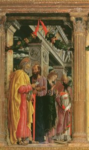 サンゼーノ祭壇画の詳細、1456-60 作： Andrea Mantegna