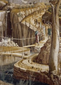 オリーブの木の庭での祈り」の詳細、ユダは兵士をイエスの元へ導く - 庭の苦悩 作： Andrea Mantegna