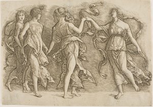 踊る 4 人の女性 作： Andrea Mantegna