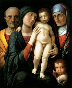 La Sainte Famille (The Holy Family) - Andrea Mantegna (1431-1506) 作、キャンバスに油彩 (75x61.5)、1495年頃 - State Art Gallery、ドレスデン (ドイツ) 作： Andrea Mantegna