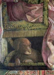 Camera degli SposiまたはCamera Pictaの1465〜74年のフレスコ画78461の詳細 作： Andrea Mantegna