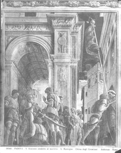 聖ジェームズ大帝の処刑への道（詳細） 作： Andrea Mantegna