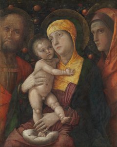 聖マリアマグダレンとの聖家族、ca。 1495-1500。 作： Andrea Mantegna
