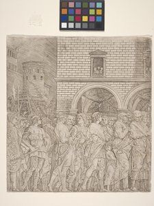 The Senators - The Triumph of Julius Caesar (クリーム レイド ペーパーに彫刻) 作： Andrea Mantegna