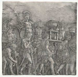 シーザーの勝利：コルセットベアラー、c。 1495。 作： Andrea Mantegna