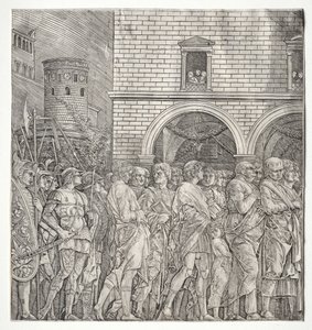 シーザーの勝利：上院議員、1400年代。 作： Andrea Mantegna