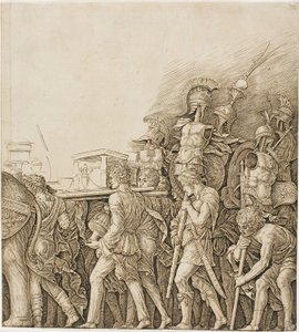 トライアンフ オブ シーザー: 戦利品を運ぶ兵士たち 作： Andrea Mantegna
