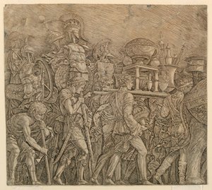 トライアンフ オブ シーザー: 甲冑の担ぎ手 作： Andrea Mantegna