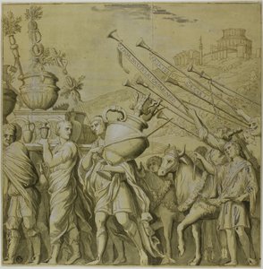 ユリウス・カエサルの勝利: キャンバス No. IV 作： Andrea Mantegna