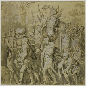 ジュリアス・シーザーの勝利: キャンバス No. VI 作： Andrea Mantegna