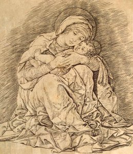 処女と子。 作： Andrea Mantegna