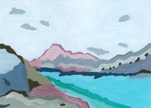 冷たい水、2023年（アクリル、紙） 作： Andrea Mejia