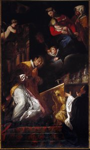 聖フランシス・ボルジア（聖フランソワ・ボルジア）（1510-1572）イエズス会・スペインの聖人の表現 アンドレア・ポッツォ（1642-1709）の絵画 ゲネス、聖アンデレとアンブローズ教会の表現 作： Andrea Pozzo