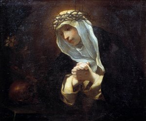 シエナの聖カタリナ（1347-1380）（油彩・カンヴァス） 作： Andrea Sacchi