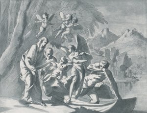 残りはエジプトへの逃避、1740-71年。 作： Andrea Scacciati
