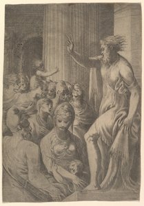 セントポールがアテネで説教1548-53。 作： Andrea Schiavone