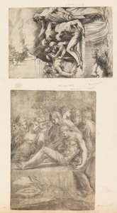 死んだキリストの嘆き、約。 1545-50 。 作： Andrea Schiavone