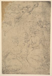 聖カタリナの神秘的な結婚。 1550年。 作： Andrea Schiavone
