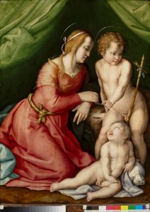 マドンナとチャイルド ウィズ セント ジョン 作： Andrea del (workshop of) Sarto