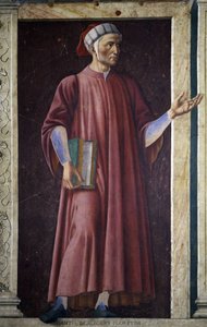 ダンテ・アルギエリ《ヴィラ・カルドゥッチの有名な男女》シリーズより 1450年頃 （フレスコ画をキャンバスに貼り付けたもの 作： Andrea del Castagno