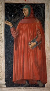 フランチェスコ・ペトラルカの肖像」（フレスコ画、1451年頃 作： Andrea del Castagno