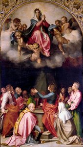 Assumption Passerini アンドレア・デル・サルト（1486-1531）の絵画 1522年 薄さ379x222 cm フィレンツェ、パラッツォ・ピッティ 作： Andrea del Sarto