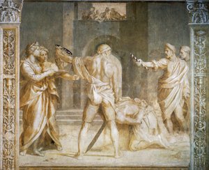 洗礼者の斬首 作： Andrea del Sarto