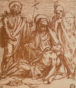 処女の腕の中で死んだキリスト（ピエタ） 作： Andrea del Sarto