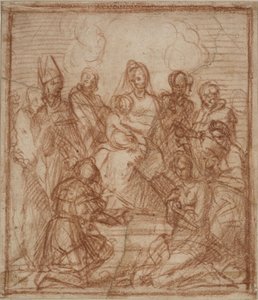 1528年、子供と8人の聖人の聖母マリア構成研究 作： Andrea del Sarto