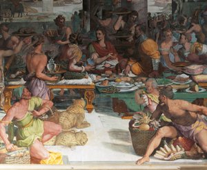 エジプトの税金を受け取るジュリアス・シーザー（フレスコ画 作： Andrea del Sarto