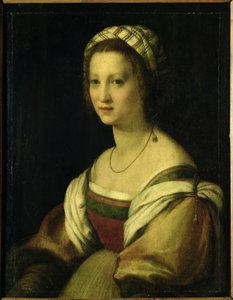 ルクレツィア・ディ・バッシオ・デル・フェデ、芸術家の妻、c.1513 - 14（パネルに油彩）