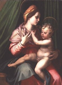 聖母子像（パネル 作： Andrea del Sarto