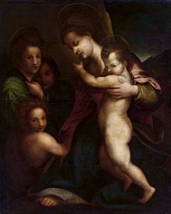 幼いイエスと聖ヨハネを持つ聖母 作： アンドレア・デル・サルト