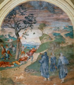 S.フィリッポベニッツィが冒涜者を罰する、1509-1510 作： Andrea del Sarto