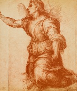 アンドレアデルサルトが描いた天使の研究。受胎告知のために制作され、現在パラティーナギャラリーに収められています。内閣描画と版画、ウフィツィ美術館、フィレンツェ 作： Andrea del Sarto