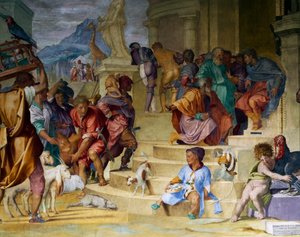 アンドレア・デル・サルトとアレッサンドロ・アローリの「シーザーの勝利」（1520年） メディチェン・ヴィラ・ポッジョ・ア・カイアーノ
