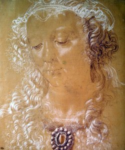 イザベラデステの肖像（パステル＆クレヨン） 作： Andrea del Verrocchio
