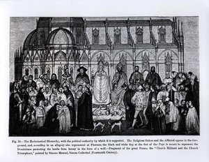 1878年にポールラクロアによって書かれ彫刻された、中世の科学と文学とルネサンスの教会階層 作： Andrea di Bonaiuto fl.1342 77 after Andrea di Bonaiuto fl.1342 77 after