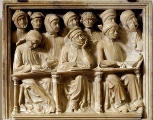 バルトロメオ・ダ・サリチェートの埋葬用アーチ：講習を受ける学生たち（彫刻 作： Andrea di Piero Ferrucci