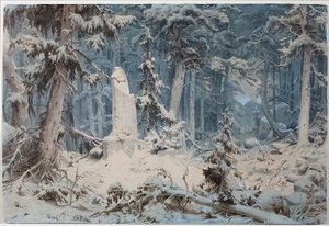 雪に覆われた森 作： Andreas Achenbach