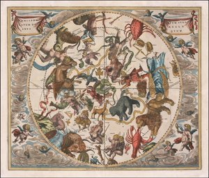 1660年の天体地図 - Haemisphaerium Stellatum Boreale Antiquum 作： アンドリュー・セラリウス