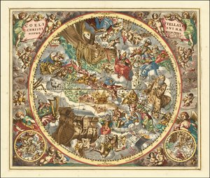 1660年、キリスト教の象徴による星座の天球図 作： アンドリュー・セラリウス