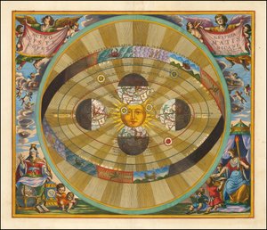 1661 ニコラウス・コペルニクスが提唱した天動説を示すセラリウスの図 作： アンドリュー・セラリウス