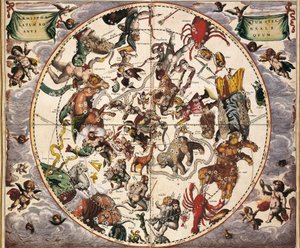 Cellarius、アンドレアス（1596-1665）。 セレスティアル アトラスまたはマクロコズミック ハーモニー。 1661. Fol 24. 古代の星空半球ボレアル。 北半球の表現。 Johannes Janssoniusによってアムステルダムで印刷されました。 近世 彫刻。 スペイン C 作： Andreas Cellarius