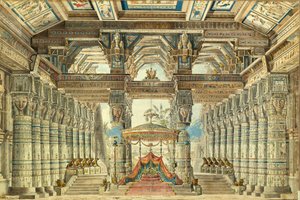G.ヘンデルによるエジプトのバレエシーザーの舞台デザイン、1834年 作： Andreas Leonhard Roller