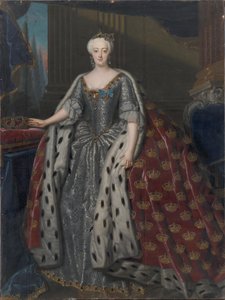 ソフィー マグダレン ブランデンブルク＝クルムバッハ (1700 年 - 1770 年)、デンマークとノルウェーの女王、1739 年。 作： Andreas Møller