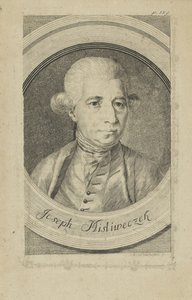 作曲家ジョセフ・ミスリベセク1737-1781、1780の肖像。 作： Andreas Niederhofer