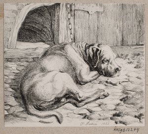 眠っている鎖犬 作： Andreas Peter Madsen